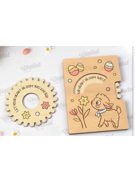 Σετ των 2 Intra απο ξύλο plywood 3mm-4mm πάχος Τρισδιάστατη πασχαλινή ευχετήρια κάρτα κοπής με λέιζερ Δίασταση 15x15 cm INTRAFABR-117900867