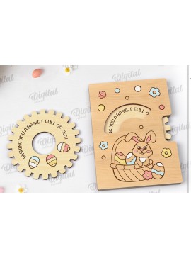 Σετ των 2 Intra απο ξύλο plywood 3mm-4mm πάχος Τρισδιάστατη πασχαλινή ευχετήρια κάρτα κοπής με λέιζερ Δίασταση 15x15 cm INTRAFABR-117901022