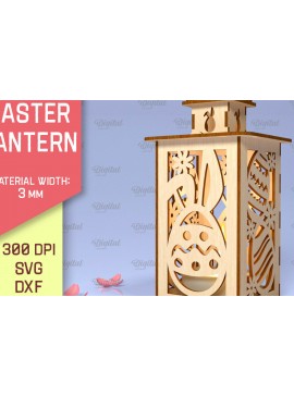 Σετ των 2 Intra απο ξύλο plywood 3mm-4mm πάχος 3D Πασχαλινό Φανάρι . 3D  Lantern Δίασταση 15x15 cm INTRAFABR-89837875