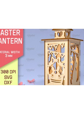 Σετ των 2 Intra απο ξύλο plywood 3mm-4mm πάχος 3D Πασχαλινό Φανάρι . 3D  Lantern Δίασταση 15x15 cm INTRAFABR-89837660