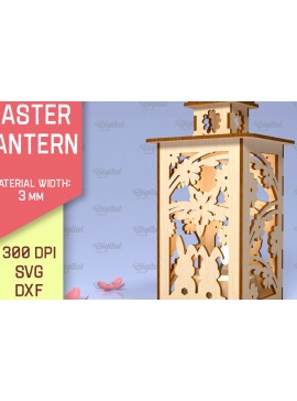 Σετ των 2 Intra απο ξύλο plywood 3mm-4mm πάχος 3D Πασχαλινό Φανάρι . 3D  Lantern Δίασταση 15x15 cm INTRAFABR-89837824