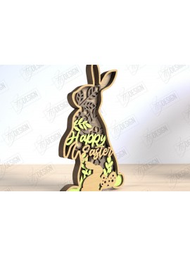 Σετ των 2 Intra απο ξύλο plywood 3mm-4mm πάχος 3D πασχαλινή διακόσμηση | Διακοπές | CNC Δίασταση 15x15 cm INTRAFABR-117945470