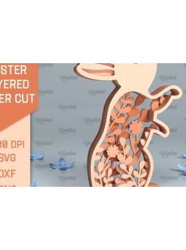 Σετ των 2 Intra απο ξύλο plywood 3mm-4mm πάχος Τρισδιάστατη πασχαλινή διακόσμηση με λέιζερ Δίασταση 15x15 cm INTRAFABR-91348506