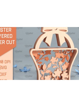 Σετ των 2 Intra απο ξύλο plywood 3mm-4mm πάχος Τρισδιάστατη πασχαλινή διακόσμηση με λέιζερ Δίασταση 15x15 cm INTRAFABR-91348675