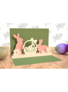 Σετ των 3 Intra απο ξύλο plywood 3mm-4mm πάχος Τρισδιάστατη Πασχαλινή Αναδυόμενη Κάρτα , Πάσχα Δίασταση 15x15 cm INTRAFABR-114669544