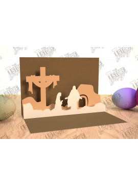 Σετ των 2 Intra απο ξύλο plywood 3mm-4mm πάχος Τρισδιάστατη Πασχαλινή Αναδυόμενη Κάρτα , Πάσχα Δίασταση 15x15 cm INTRAFABR-114669582