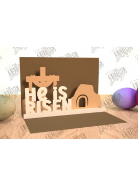Σετ των 2 Intra απο ξύλο plywood 3mm-4mm πάχος Τρισδιάστατη Πασχαλινή Αναδυόμενη Κάρτα , Πάσχα Δίασταση 15x15 cm INTRAFABR-114669626
