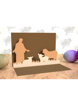 Σετ των 3 Intra απο ξύλο plywood 3mm-4mm πάχος Τρισδιάστατη Πασχαλινή Αναδυόμενη Κάρτα , Πάσχα Δίασταση 15x15 cm INTRAFABR-114669510