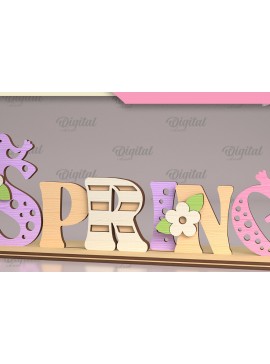 Σετ των 2 Intra απο ξύλο plywood 3mm-4mm πάχος Τρισδιάστατο Πασχαλινό σταντ με λέιζερ. Άνοιξη Δίασταση 15x15 cm INTRAFABR-88287191