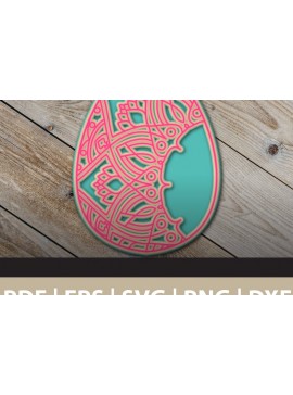 Σετ των 2 Intra απο ξύλο plywood 3mm-4mm πάχος 3D Egg Mandala Multi Layered Δίασταση 30x30 cm INTRAFABR-26116879