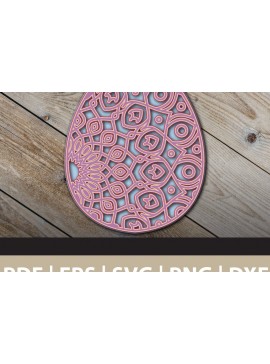Intra απο ξύλο plywood 3mm-4mm πάχος 3D Egg Mandala Multi Layered Δίασταση 30x30 cm INTRAFABR-25893622