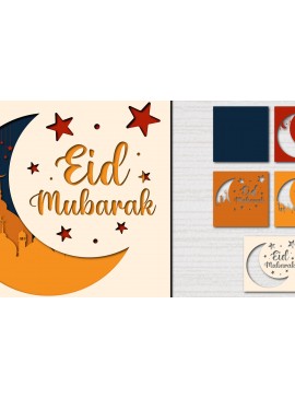 Σετ των 2 Intra απο ξύλο plywood 3mm-4mm πάχος 3D E Πολυστρωματική κοπή χαρτιού Δίασταση 30x20 cm INTRAFABR-62684469