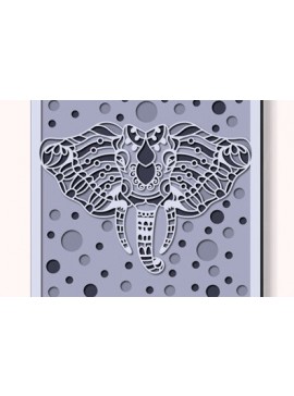 Σετ των 2 Intra απο ξύλο plywood 3mm-4mm πάχος Τρισδιάστατο κουτί σκιών με κεφαλιού ελέφαντα Δίασταση 25x25 cm INTRAFABR-71777458