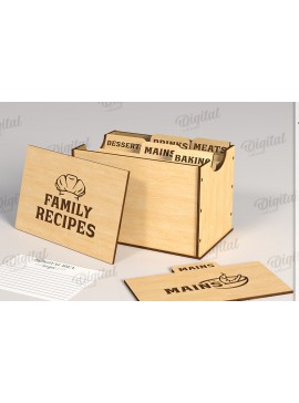 Intra απο ξύλο plywood 3mm-4mm πάχος 3D Family Recipe Box Δίασταση 30x20 cm INTRAFABR-120105332