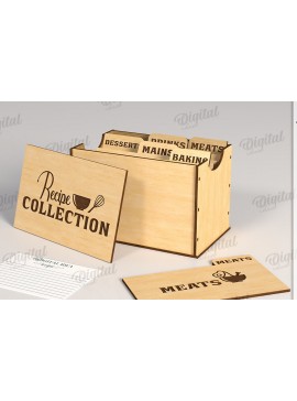 Σετ των 2 Intra απο ξύλο plywood 3mm-4mm πάχος 3D Family Recipe Box Δίασταση 30x20 cm INTRAFABR-120104805