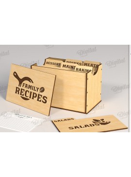 Intra απο ξύλο plywood 3mm-4mm πάχος 3D Family Recipe Box Δίασταση 30x20 cm INTRAFABR-120104890