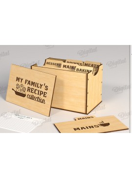Σετ των 2 Intra απο ξύλο plywood 3mm-4mm πάχος 3D Family Recipe Box Δίασταση 30x20 cm INTRAFABR-120105066
