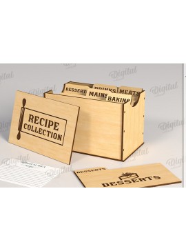 Σετ των 2 Intra απο ξύλο plywood 3mm-4mm πάχος 3D Family Recipe Box Δίασταση 30x20 cm INTRAFABR-120105202