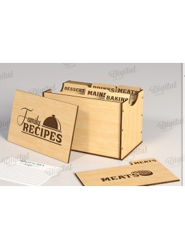 Intra απο ξύλο plywood 3mm-4mm πάχος 3D Family Recipe Box Δίασταση 30x20 cm INTRAFABR-120104761