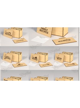 Σετ των 2 Intra απο ξύλο plywood 3mm-4mm πάχος 3D Οικογενειακά Κουτιά Συνταγών κοπής με λέιζερ Δίασταση 30x20 cm INTRAFABR-120037746
