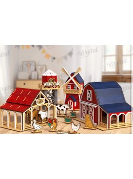 Intra απο ξύλο plywood 3mm-4mm πάχος 3D Farm Cut . Διακόσμηση σπιτιού Δίασταση 30x20 cm INTRAFABR-122538017