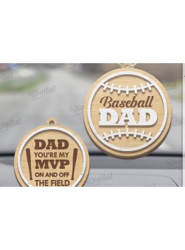 Σετ των 3 Intra απο ξύλο plywood 3mm-4mm πάχος Τρισδιάστατη γούρι αυτοκινήτου για τη γιορτή του πατέρα Δίασταση 4x4 cm INTRAFABR-120587317