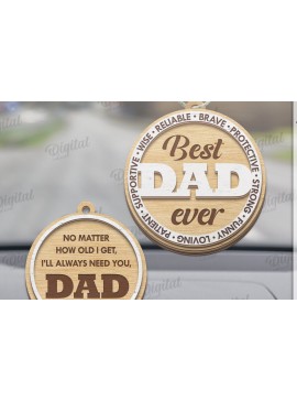 Σετ των 3 Intra απο ξύλο plywood 3mm-4mm πάχος Τρισδιάστατη γούρι αυτοκινήτου για τη γιορτή του πατέρα Δίασταση 4x4 cm INTRAFABR-120586892