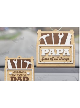 Σετ των 3 Intra απο ξύλο plywood 3mm-4mm πάχος Τρισδιάστατη γούρι αυτοκινήτου για τη γιορτή του πατέρα Δίασταση 4x4 cm INTRAFABR-120587148