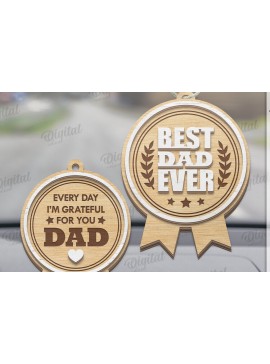 Σετ των 3 Intra απο ξύλο plywood 3mm-4mm πάχος Τρισδιάστατη γούρι αυτοκινήτου για τη γιορτή του πατέρα Δίασταση 4x4 cm INTRAFABR-120587205