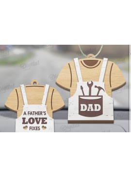 Σετ των 3 Intra απο ξύλο plywood 3mm-4mm πάχος Τρισδιάστατη γούρι αυτοκινήτου για τη γιορτή του πατέρα Δίασταση 4x4 cm INTRAFABR-120587263