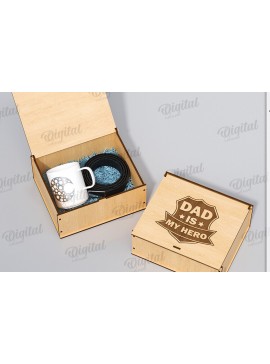 Σετ των 3 Intra απο ξύλο plywood 3mm-4mm πάχος 3D κουτί δώρου για τη γιορτή του πατέρα Δίασταση 10x10 cm INTRAFABR-119974381