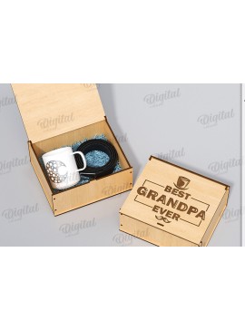 Σετ των 3 Intra απο ξύλο plywood 3mm-4mm πάχος 3D κουτί δώρου για τη γιορτή του πατέρα Δίασταση 10x10 cm INTRAFABR-119973892