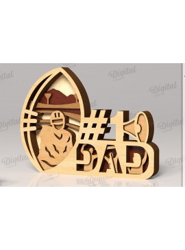 Intra απο ξύλο plywood 3mm-4mm πάχος Τρισδιάστατη για τη γιορτή του πατέρα Δίασταση 30x20 cm INTRAFABR-119490573