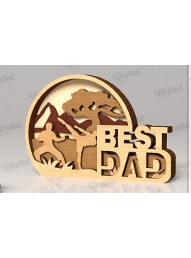 Σετ των 2 Intra απο ξύλο plywood 3mm-4mm πάχος Τρισδιάστατη για τη γιορτή του πατέρα Δίασταση 30x20 cm INTRAFABR-119490711