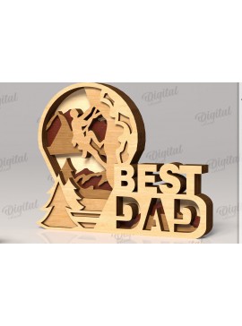 Σετ των 2 Intra απο ξύλο plywood 3mm-4mm πάχος Τρισδιάστατη για τη γιορτή του πατέρα Δίασταση 30x20 cm INTRAFABR-119490763