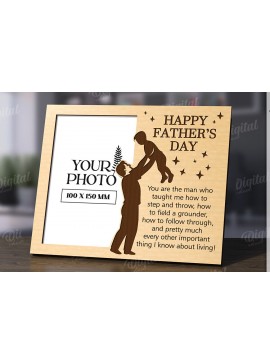 Σετ των 2 Intra απο ξύλο plywood 3mm-4mm πάχος Τρισδιάστατη κορνίζα για την Ημέρα του Πατέρα Δίασταση 20x30 cm INTRAFABR-120712364