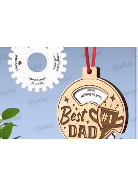 Σετ των 3 Intra απο ξύλο plywood 3mm-4mm πάχος Τρισδιάστατο στολίδι για την Ημέρα του Πατέρα Δίασταση 8x8 cm INTRAFABR-119317518