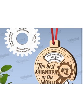 Σετ των 3 Intra απο ξύλο plywood 3mm-4mm πάχος Τρισδιάστατο στολίδι για την Ημέρα του Πατέρα Δίασταση 8x8 cm INTRAFABR-119317928