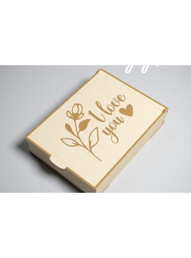 Σετ των 2 Intra απο ξύλο plywood 3mm-4mm πάχος 3D Favor Box . Ημέρα του Αγίου Βαλεντίνου Δίασταση 15x15 cm INTRAFABR-83086309