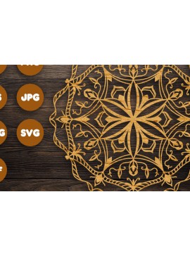 Intra απο ξύλο plywood 3mm-4mm πάχος 3D Floral Mandala για Cricut Δίασταση 30x30 cm INTRAFABR-76555086