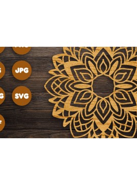 Σετ των 2 Intra απο ξύλο plywood 3mm-4mm πάχος 3D Floral Mandala για Cricut Δίασταση 30x30 cm INTRAFABR-76899222