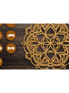 Intra απο ξύλο plywood 3mm-4mm πάχος 3D Floral Mandala για Cricut Δίασταση 30x30 cm INTRAFABR-76899390