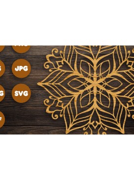 Σετ των 2 Intra απο ξύλο plywood 3mm-4mm πάχος 3D Floral Mandala για Cricut Δίασταση 30x30 cm INTRAFABR-77017379
