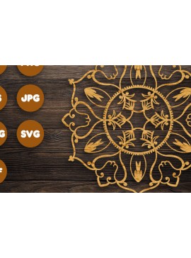 Intra απο ξύλο plywood 3mm-4mm πάχος 3D Floral Mandala για Cricut Δίασταση 30x30 cm INTRAFABR-79236552