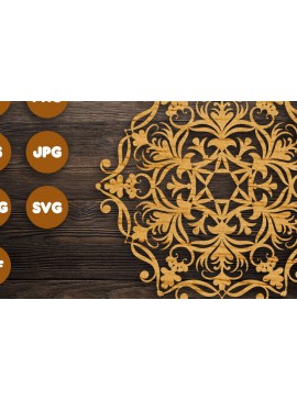 Intra απο ξύλο plywood 3mm-4mm πάχος 3D Floral Mandala για Cricut Δίασταση 30x30 cm INTRAFABR-98434322