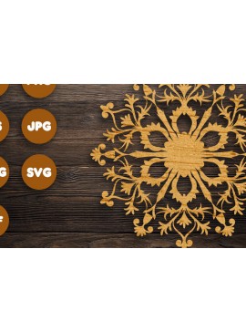 Intra απο ξύλο plywood 3mm-4mm πάχος 3D Floral Mandala για Cricut Δίασταση 30x30 cm INTRAFABR-98434421