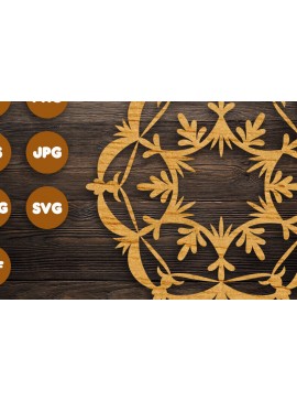 Intra απο ξύλο plywood 3mm-4mm πάχος 3D Floral Mandala για Cricut Δίασταση 30x30 cm INTRAFABR-98434640