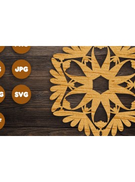 Σετ των 2 Intra απο ξύλο plywood 3mm-4mm πάχος 3D Floral Mandala για Cricut Δίασταση 30x30 cm INTRAFABR-98434651