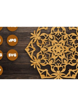 Intra απο ξύλο plywood 3mm-4mm πάχος 3D Floral Mandala για Cricut Δίασταση 30x30 cm INTRAFABR-98792915