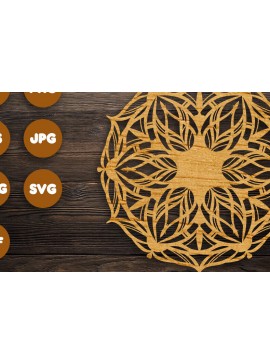 Σετ των 2 Intra απο ξύλο plywood 3mm-4mm πάχος 3D Floral Mandala για Cricut Δίασταση 30x30 cm INTRAFABR-99226121